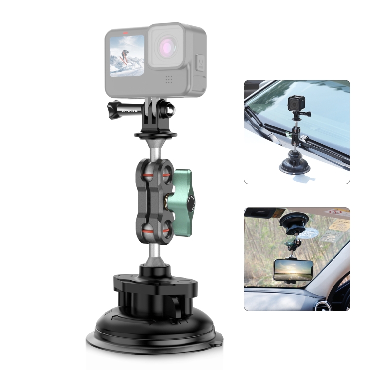 PULUZ Magic Arm Strong Suction Cup Aluminum Alloy Mount(Black)