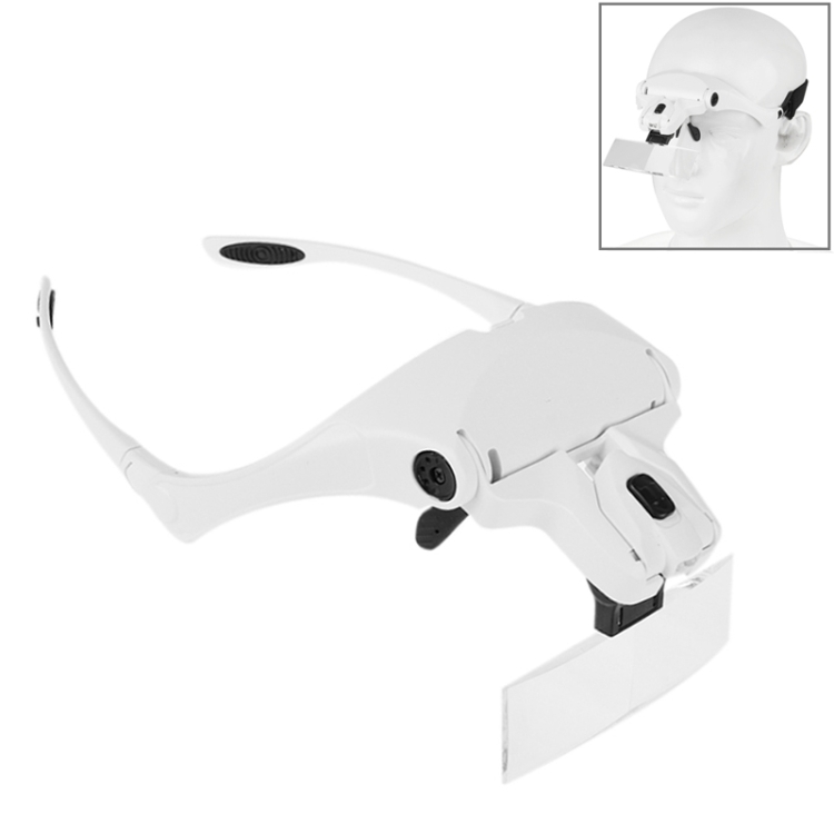 5 Lens 1.0X-3.5X Loupe Glasses Bracket Headband Magnifier with 2 LED ...