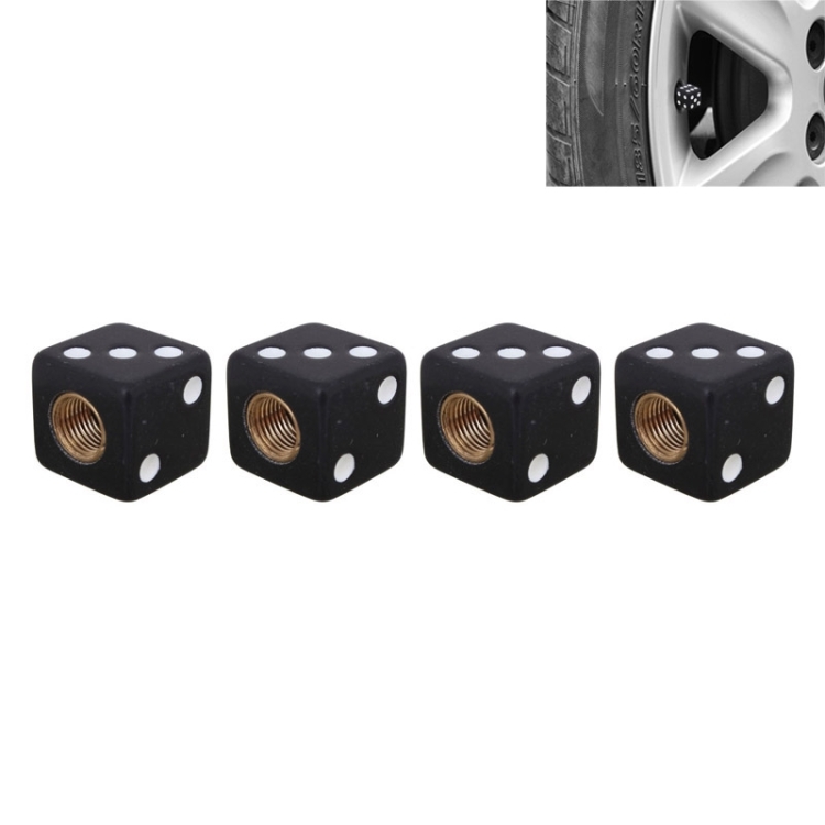 Tapones de válvula de plástico para neumáticos de coche universales de 8 mm  estilo dados, paquete