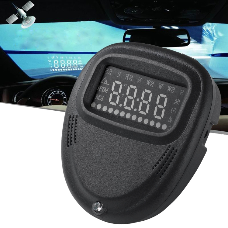 A1 2.0 inch Car GPS HUD Head Up Display Vehicle-mounted Security System,  Support Speed 