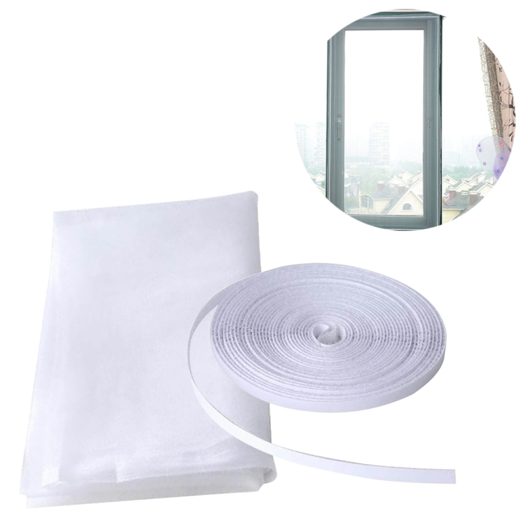 DIY Polyester Fly Screen/ Window Screen Hook and Loop Fastener Mosquito Net (White)