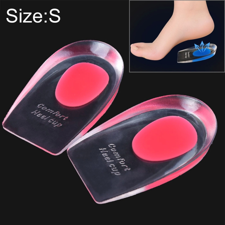 1 Pair Women Silicone Gel Comfort Heel Cups Pads Half Pads, Size