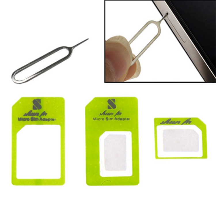 Sim Card Tray Holder Eject Pin Key Tool + Nano SIM Card to Micro SIM