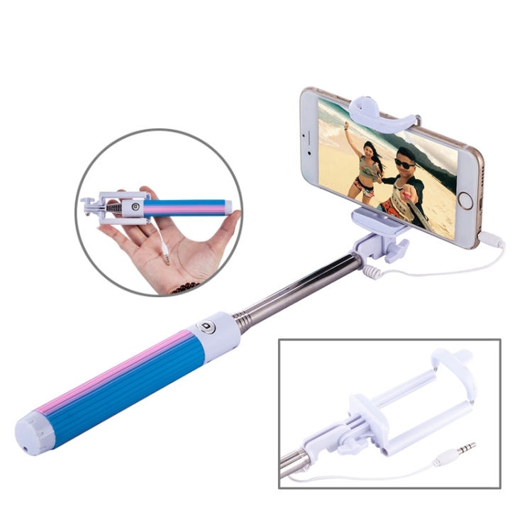 Z075E Portable Wire Controlled Selfie Stick Monopod Folding Extendable