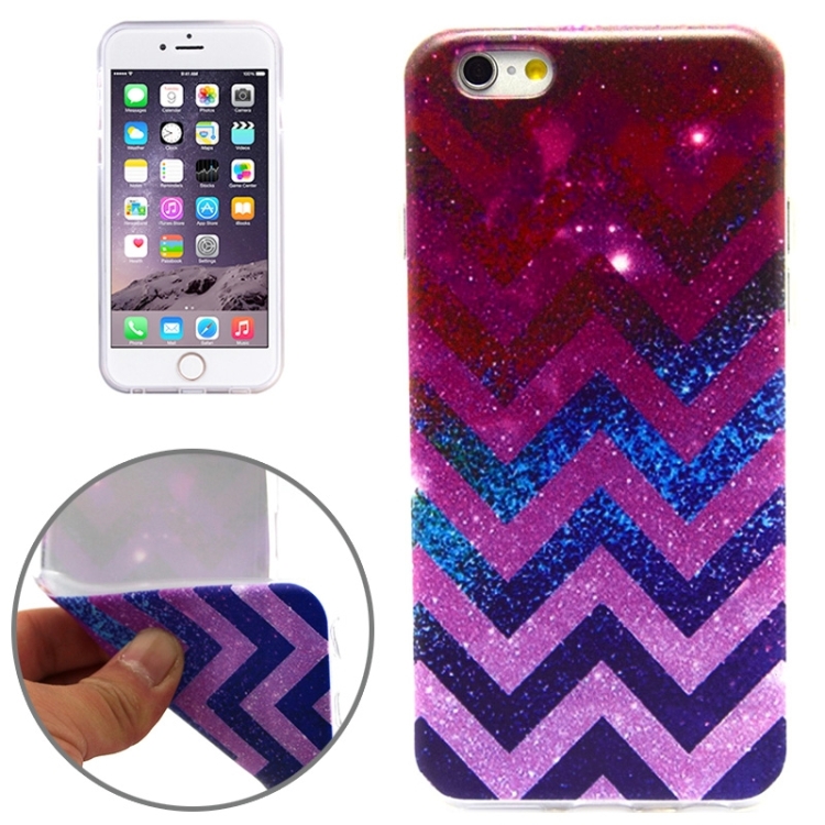 Red Blue Background Pattern TPU Protective Case for iPhone 6 & 6S