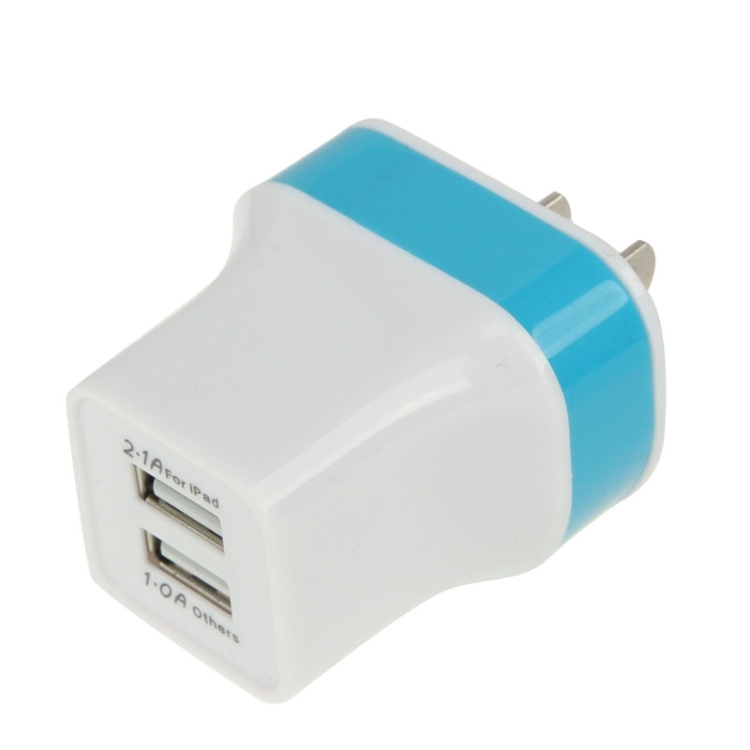 Pig Snout 5V 2.1A + 1A Dual USB Ports US Plug Charger Travel Adapter ...