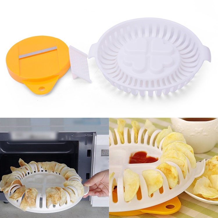 DIY Potato Chips Maker Mold Plastic Microwave Oven Potato Apple Chips Maker  Party Snacks Kitchen Baking & Pastry Tools