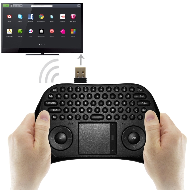 Mini teclado retroiluminado con panel táctil, mini teclado inalámbrico  portátil de 2.4 GHz con panel táctil funciona para iPad, PC, Android TV  Box