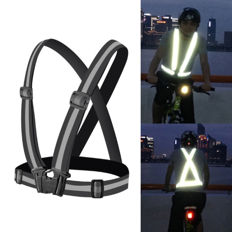 Reflective Vest Riding Night Riding Running Flexible Reflective Safety Vest(Black)