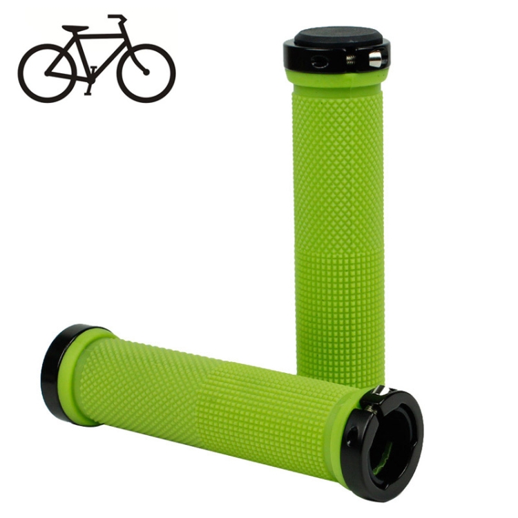 Bike MTB Fixed Gear Fixie Lockon Grips Rubber Handlebar Grip(Green)