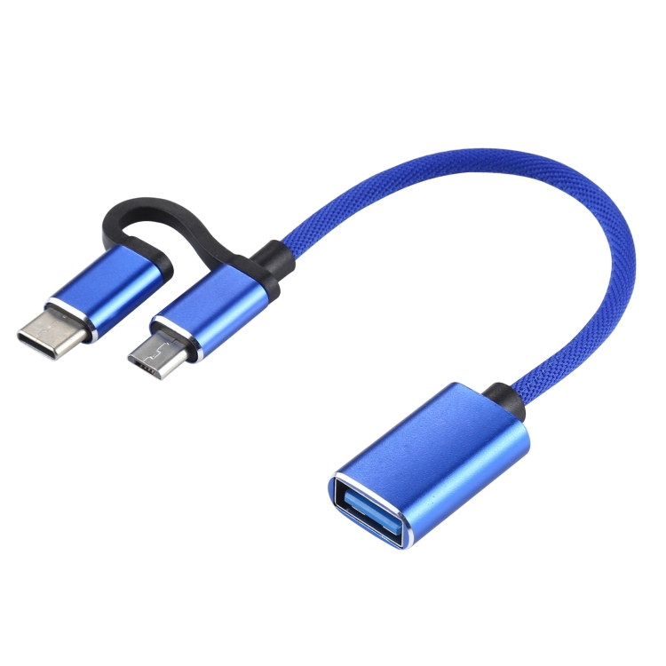 Adaptador de cable micro USB Convertidor USB 2.0 a USB OTG para mouse  (blanco 2 piezas)