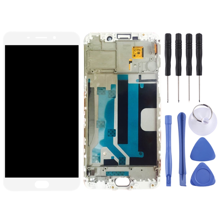Oppo R9plus Lcd TFT 재료 LCD 화면 및 디지타이저 전체 어셈블리 (OPPO R9 Plus 용 프레임 포함) (흰색)
