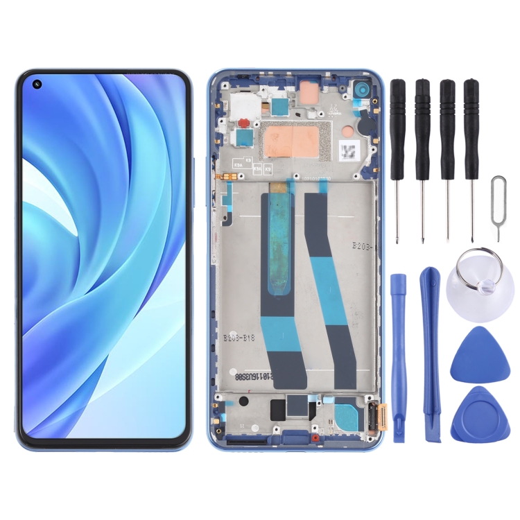 Display LCD Originale Con Frame Per Xiaomi Mi 11 Lite 4G / 5G / NE (M2101K9AG) - Colori Blu, Nero, Verde - Foto 4