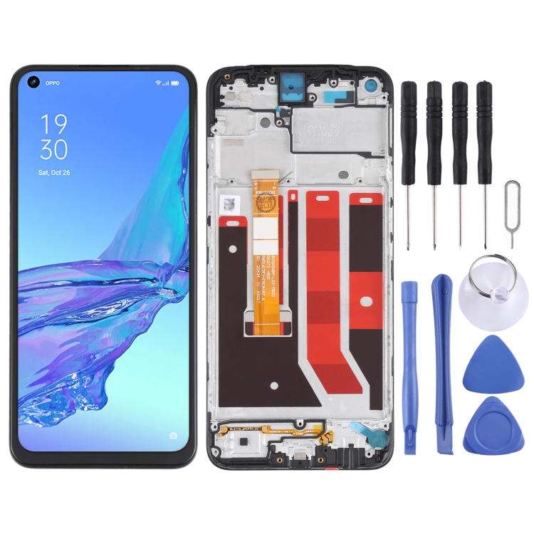 OPPO A53 4G CPH2127 CPH2131에 대한 프레임이있는 원래 LCD 화면 및 디지타이저 전체 어셈블리