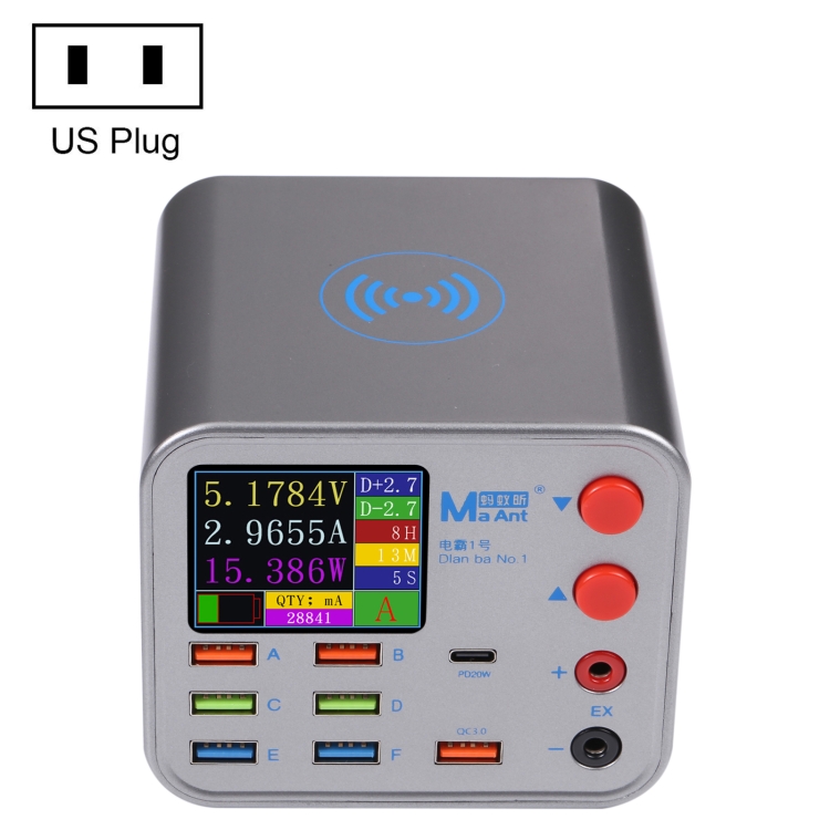 MaAnt Dianba NO.1 Caricabatterie USB PD wireless multiporta, spina americana