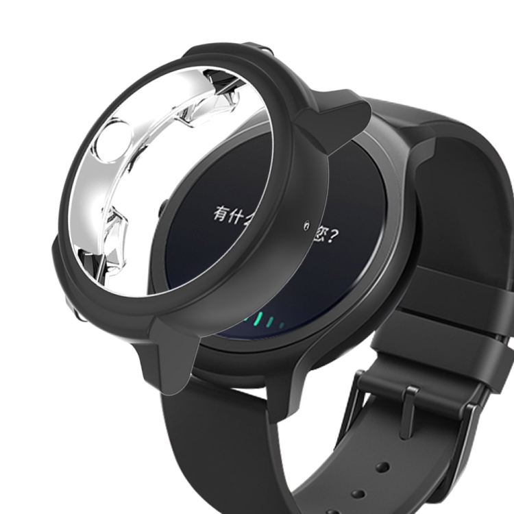 For Ticwatch E Galvanized TPU Half package Watch Case Black