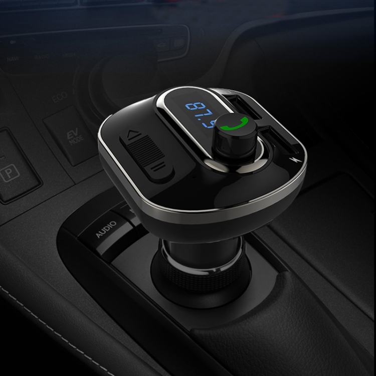 T19 Car Bluetooth Hands-Free Phone Car Charger Car Bluetooth MP3 Player  black