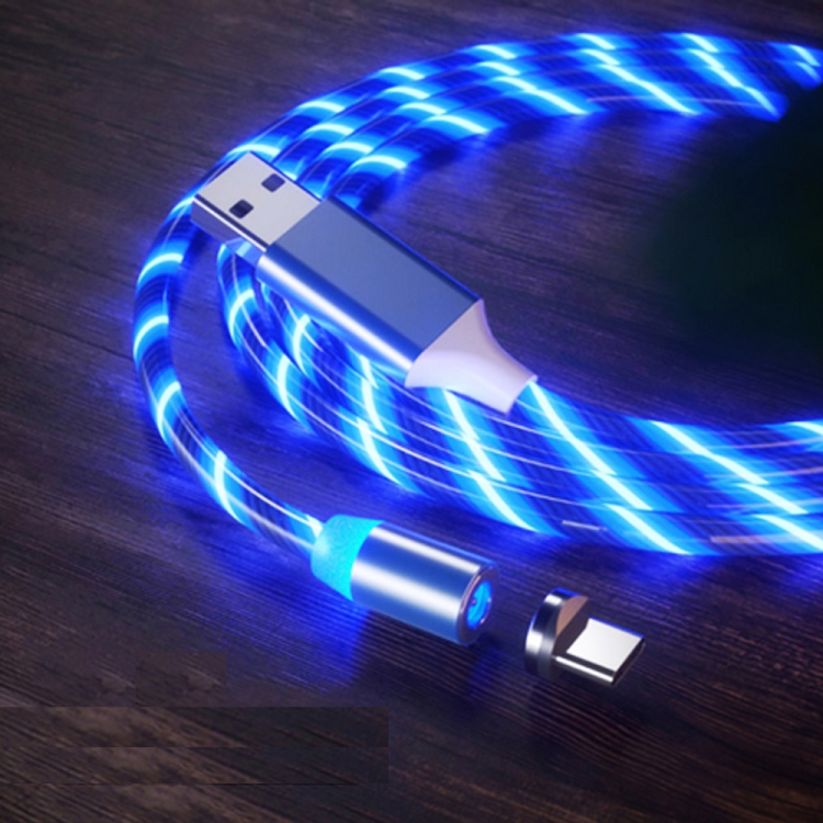 Cabo de carregamento para celular de streamer colorido de sucção magnética  USB para Type-C / USB