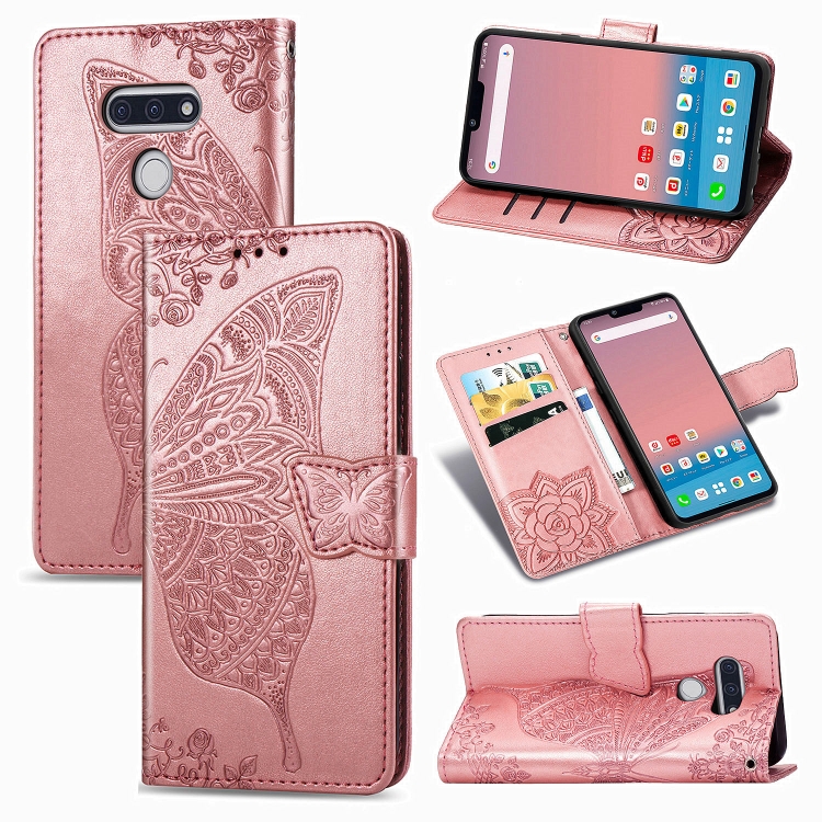 For LG Style3 L-41A Butterfly Love Flower Embossed Horizontal Flip