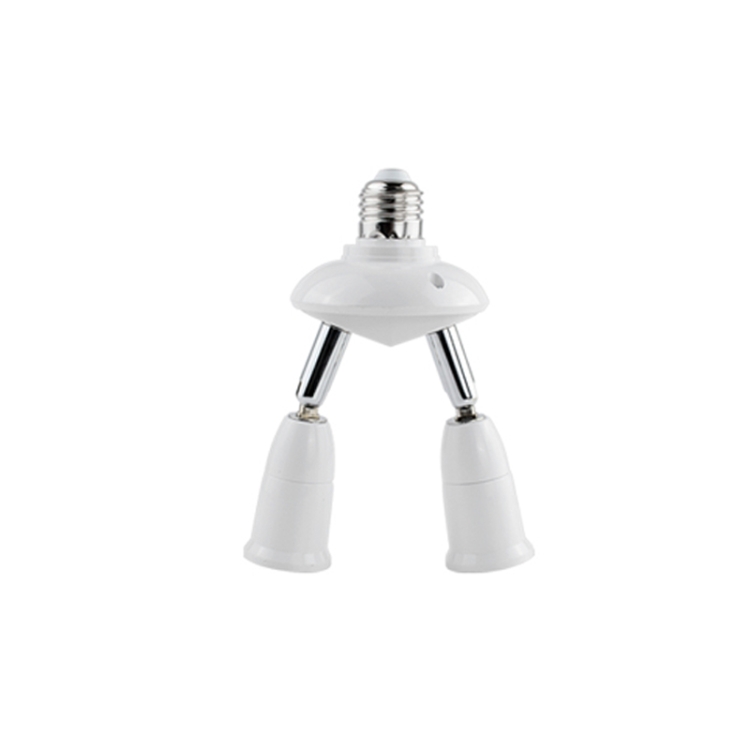 Adjustable 4 Heads E27 Splitter Lamp Base LED Light Bulb Holder Converter  Socket