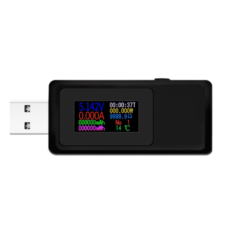 Testeur USB Keweisi KWS-MX19 DC 4V-30V 0-5A Détecteur de tension de courant  (noir)