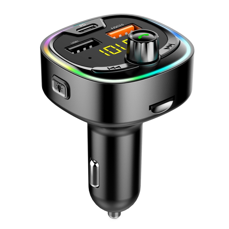 BT08D FM Transmitter Handsfree Car Kit MP3 Audio Player with QC3.0