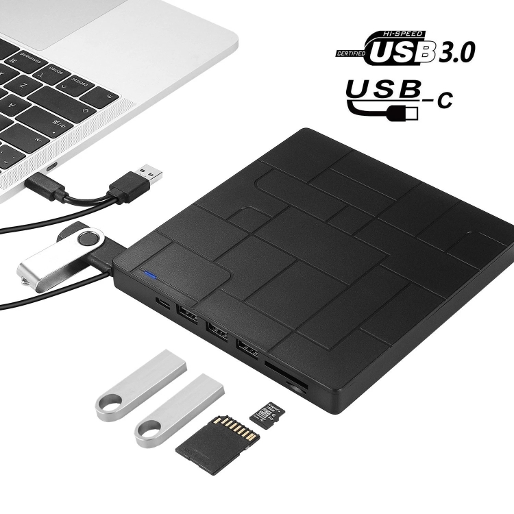 LECTOR DE CD EXTERNO CON PUERTO USB 3.0 / TF ORICO XD008