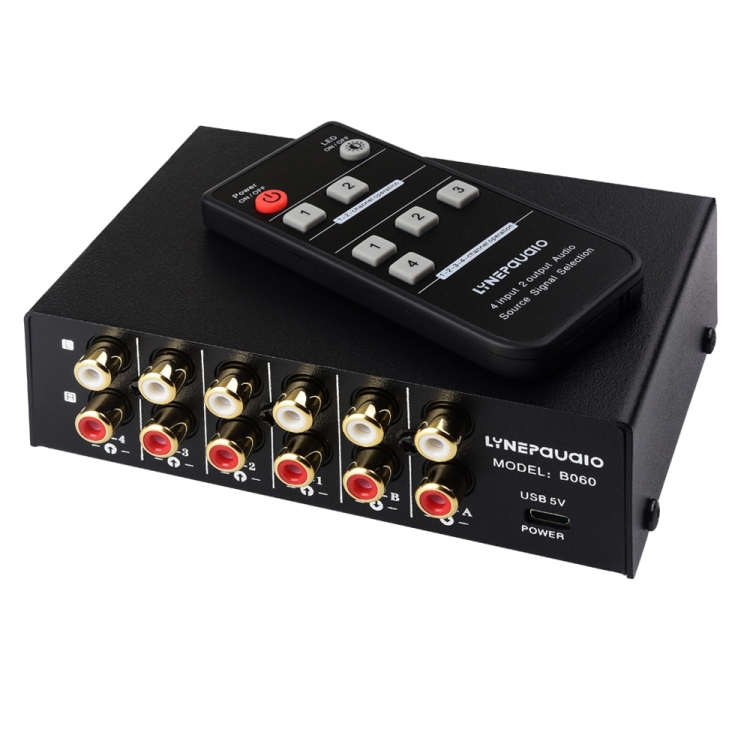 4 In 2 Out 2 In 4 Out Rca Audio Signal Selector Switch Device With