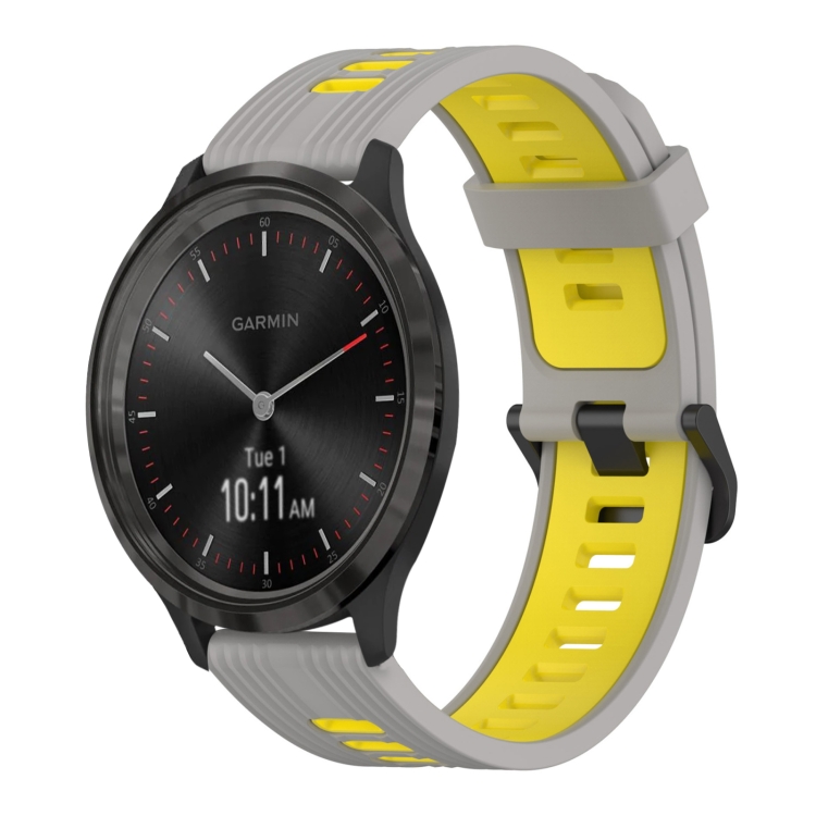 Para Garmin Vivomove3 Patrón vertical de 20 mm Band de reloj de silicona de  dos colores (