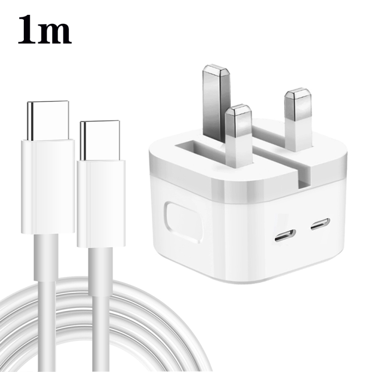 PD 35W Dual USB-C / Type-C Ports Charger with 1m Type-C to Type-C Data ...