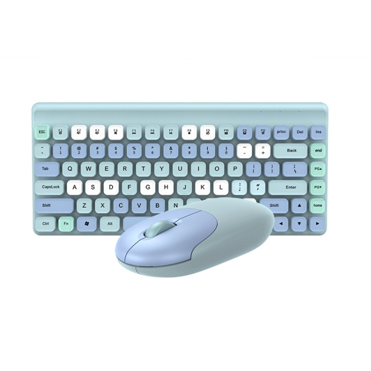 Kit clavier + souris Bluetooth QW02 - 86 touches - sans fil - bleu