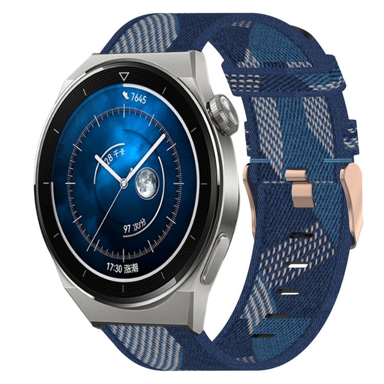 For Huawei Watch GT3 Pro 46mm 22mm Nylon Woven Watch Band(Blue)