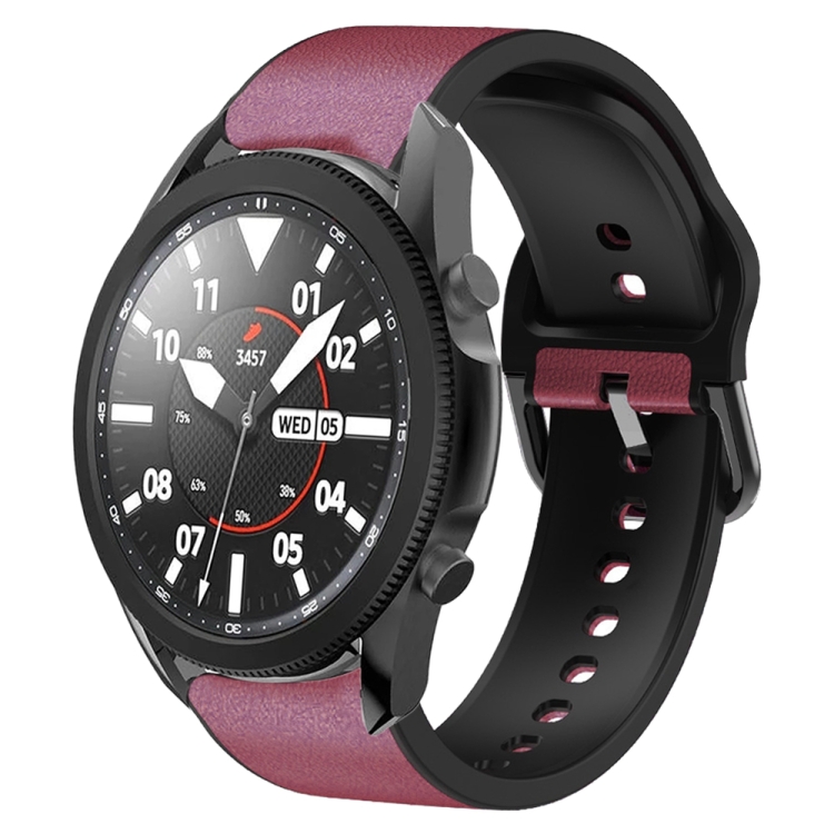 For Samsung Galaxy Watch 5 Pro 45mm Silicone Adhesive Leather