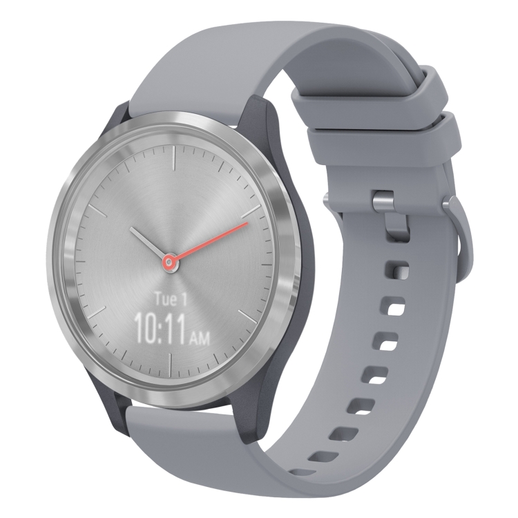 Pour Garmin Forerunner 255S 18mm Bracelet de montre en silicone souple  couleur unie (gris)