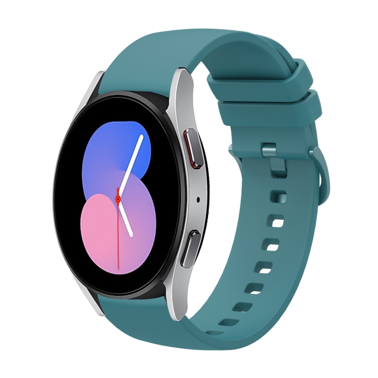 For Samsung Galaxy Watch 42mm 20mm Solid Color Soft Silicone Watch Band Pine Green