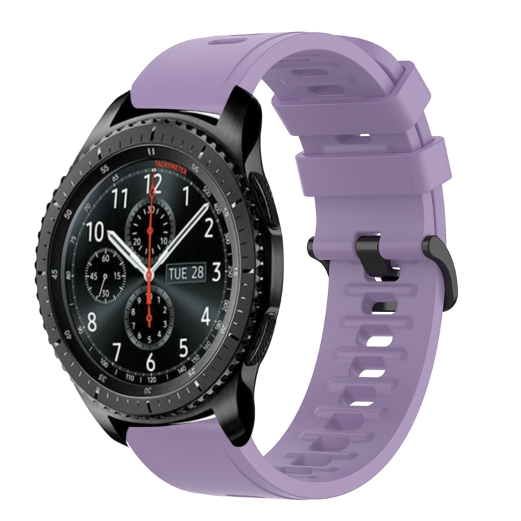 For Samsung Gear S3 Frontier 22mm Solid Color Soft Silicone Watch Band Purple