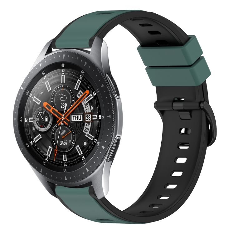 Для Samsung Galaxy Watch 46 мм 22 мм двухцветный силиконовый ремешок ...