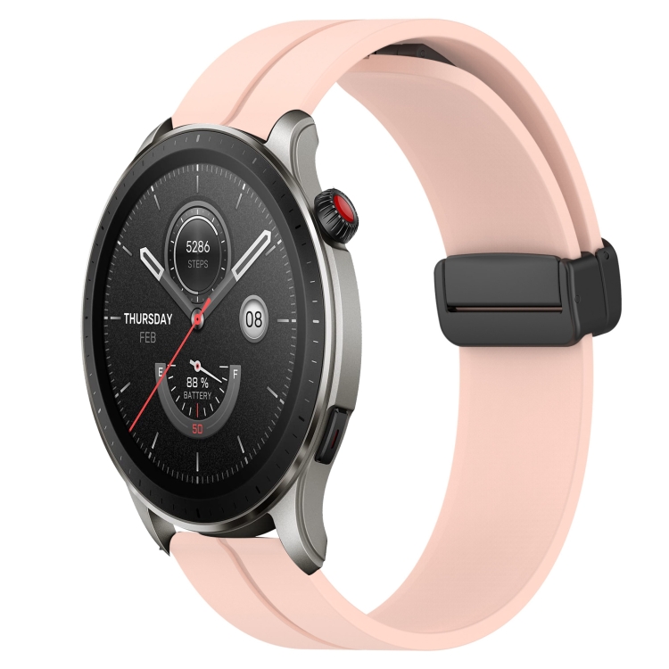 Para Amazfit GTR 3 Pro 22 mm Correa de reloj de silicona con cierre  magnético plegable (