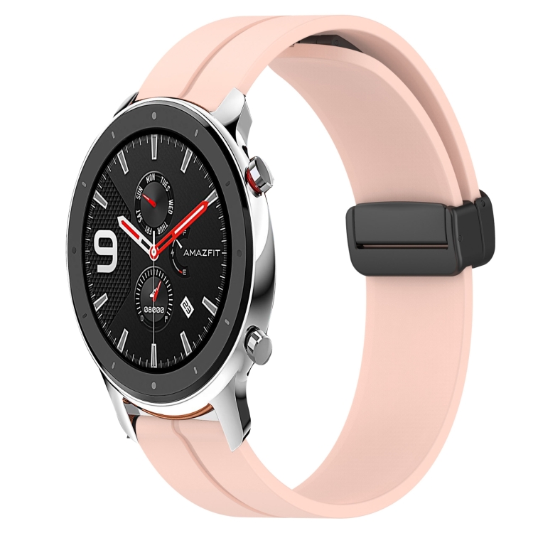 For Amazfit GTR 47mm 22mm Solid Color Magnetic Clasp Silicone