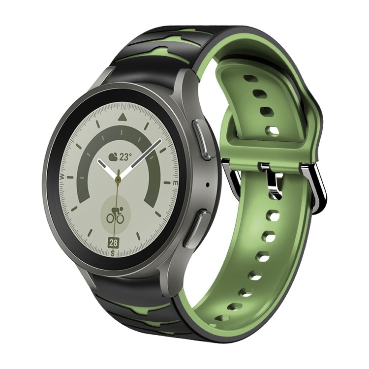 Para Amazfit T-Rex / T-Rex Pro / Ares Correa de reloj de silicona de dos  colores con orificios de 3 filas (negro verde)