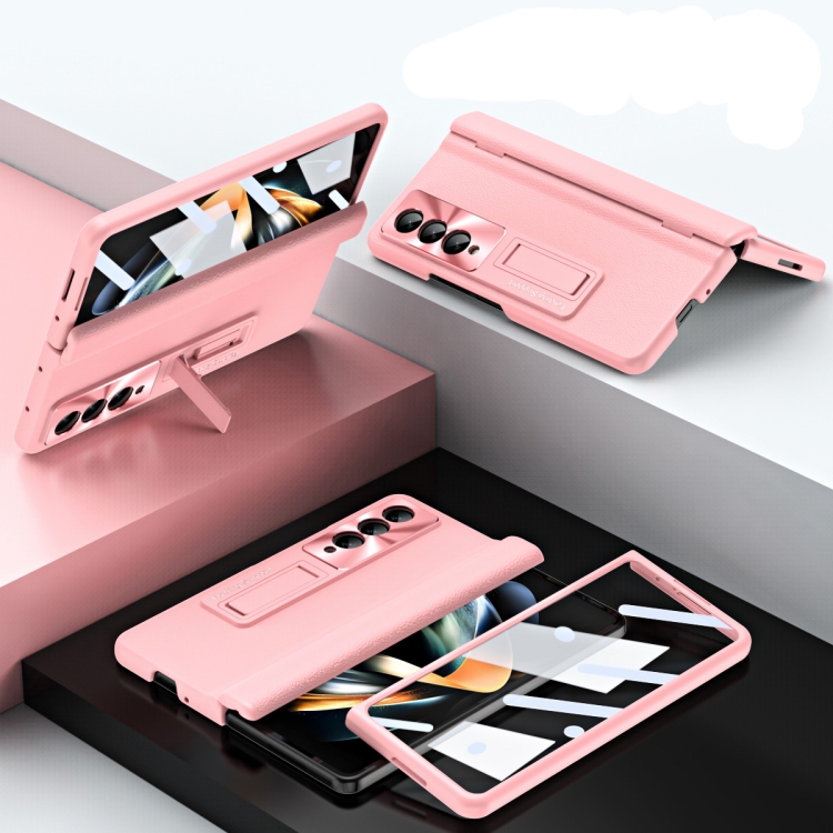 Custodia per telefono pieghevole con cerniera integrata per Samsung Galaxy  Z Fold4 5G 360 (rosa)