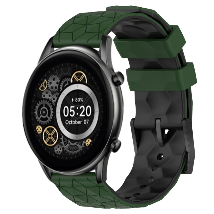 Xiaomi Haylou RT2 LS10 22mm 축구 패턴 2색 실리콘 시계 밴드(Armygreen+Black)