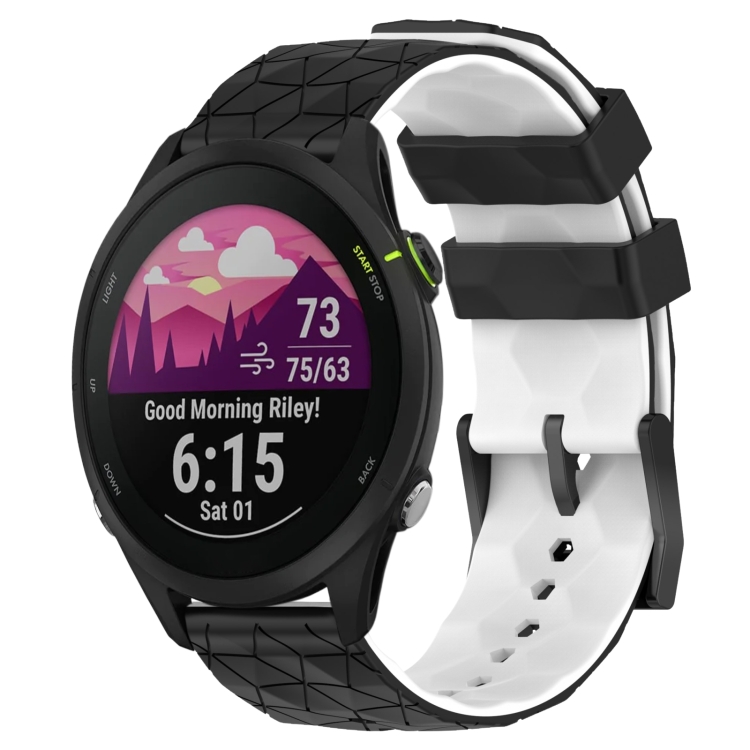 For Garmin Forerunner 255 Music 22mm Football Pattern Two-Color