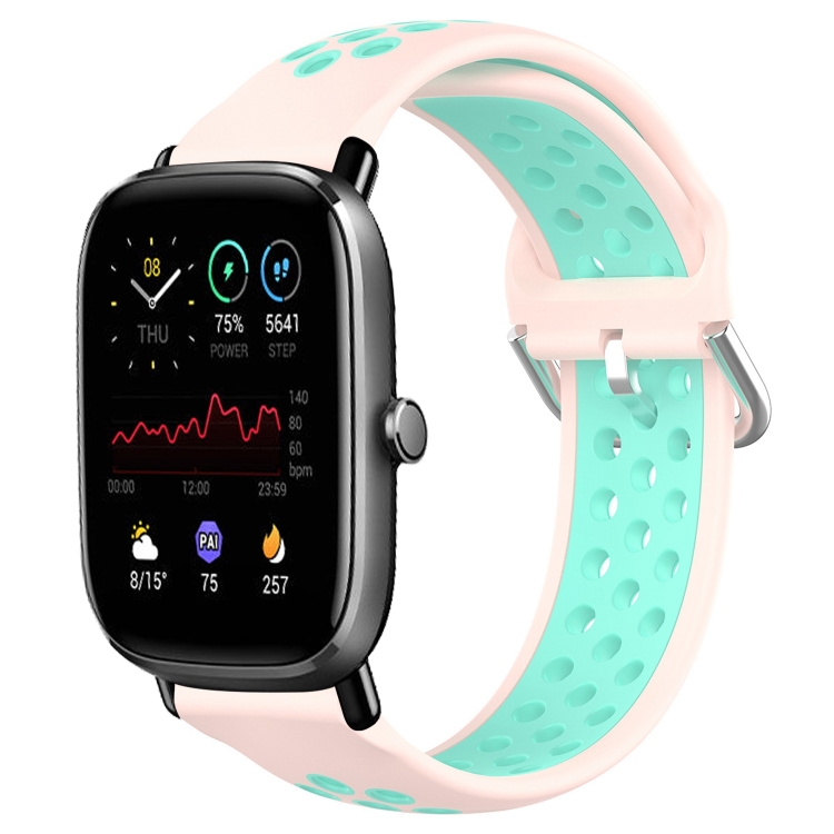 Per Amazfit GTS 4 Mini 20mm Cinturino sportivo in silicone traspirante  traforato (rosa + anatra d