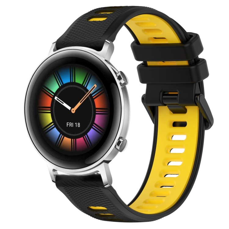 For Huawei Watch GT2 42mm 20mm Sports Two-Color Silicone Watch