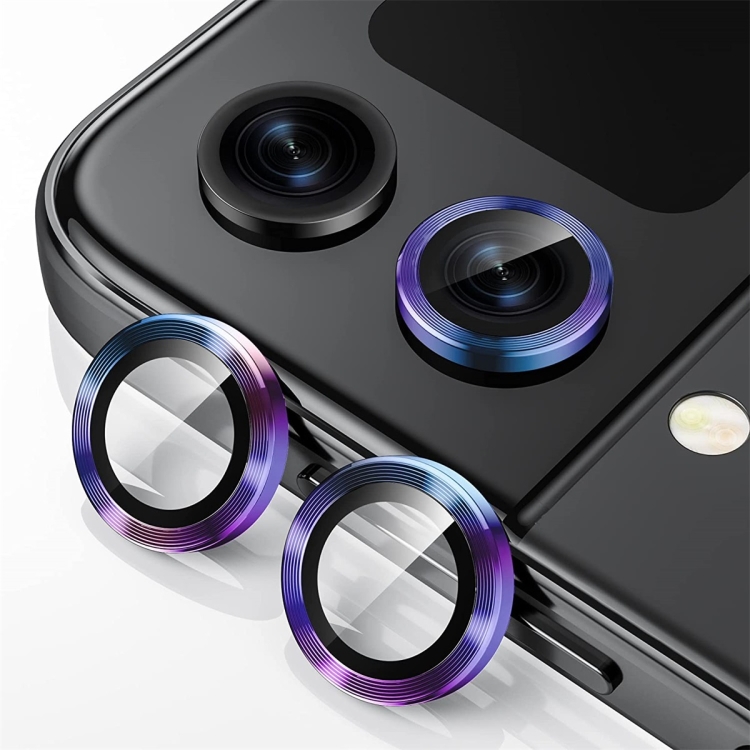 Für Samsung Galaxy Z Flip4 / W23 Flip ENKAY Hat-Prince 9H  Rückfahrkameraobjektiv Aluminiumlegierung Gehärtete Glasfolie (Bunt)