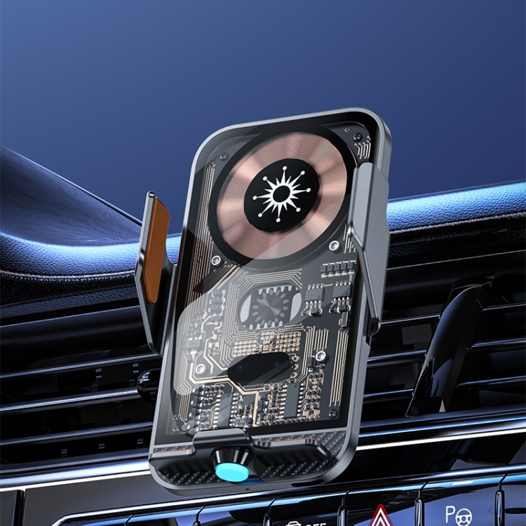  Cargador inalámbrico para coche con sensor táctil, clip  retráctil automático, carga rápida, compatible con iPhone Xs  Max/XR/X/8/8Plus, Samsung S9/S8/Note8 Plateado : Celulares y Accesorios