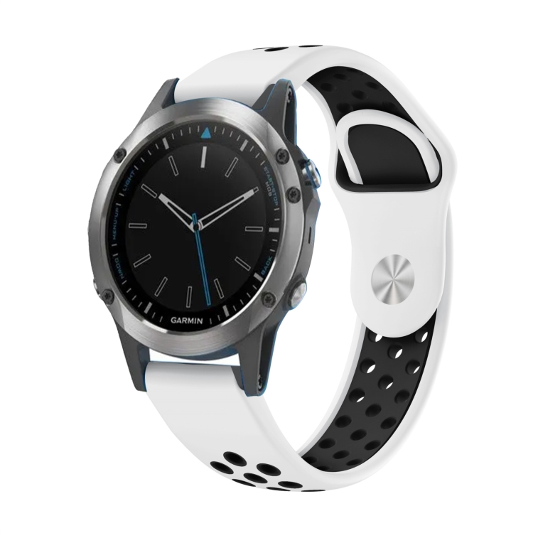 Achetez Pour Garmin Descent G1 / Fenix ​​7 / Fenix ​​6 Pro / Fenix ​​5 Plus  Bande de Montre Smart Watch de Bracelet en Silicone à Double Couleur 22 mm  - Bleu