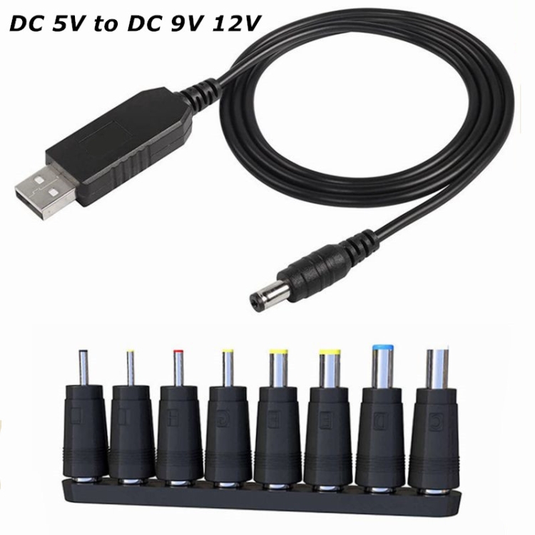 DC 5V to DC 9V 12V USB Voltage Step Up Converter Cable with 1A Step-up