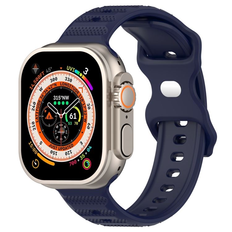 For Apple Watch 8 45mm Reverse Buckle Dot Texture Silicone Watch